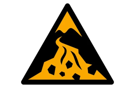 ISO 7010 W076 Debris Flow Zone Warning Sign CAD Drawings (DWG, SVG, PDF)