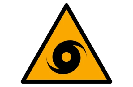 ISO 7010 W085 Hurricane Zone Warning Sign CAD Drawings (DWG, SVG, PDF)