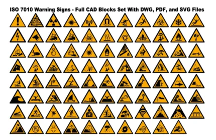 ISO 7010 Warning Signs Full Set CAD Drawings and Vector Images (DWG, PDF, SVG)